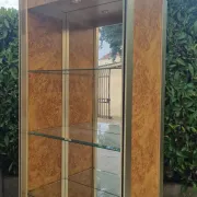 Pair of display cabinets 1970 Vintage Elm Burl