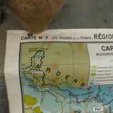 School poster Hatier north region east economic and physical map