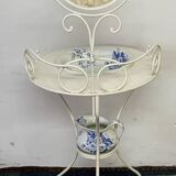 Coiffeuse en fer forgé ancienne / Meuble de toilette vintage