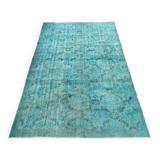 Turkish oushak 6x9 aqua rug for bedroom -aqua vintage rug aqua moon.133