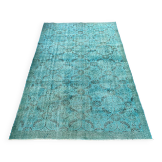 Turkish oushak 6x9 aqua rug for bedroom -aqua vintage rug aqua moon.133