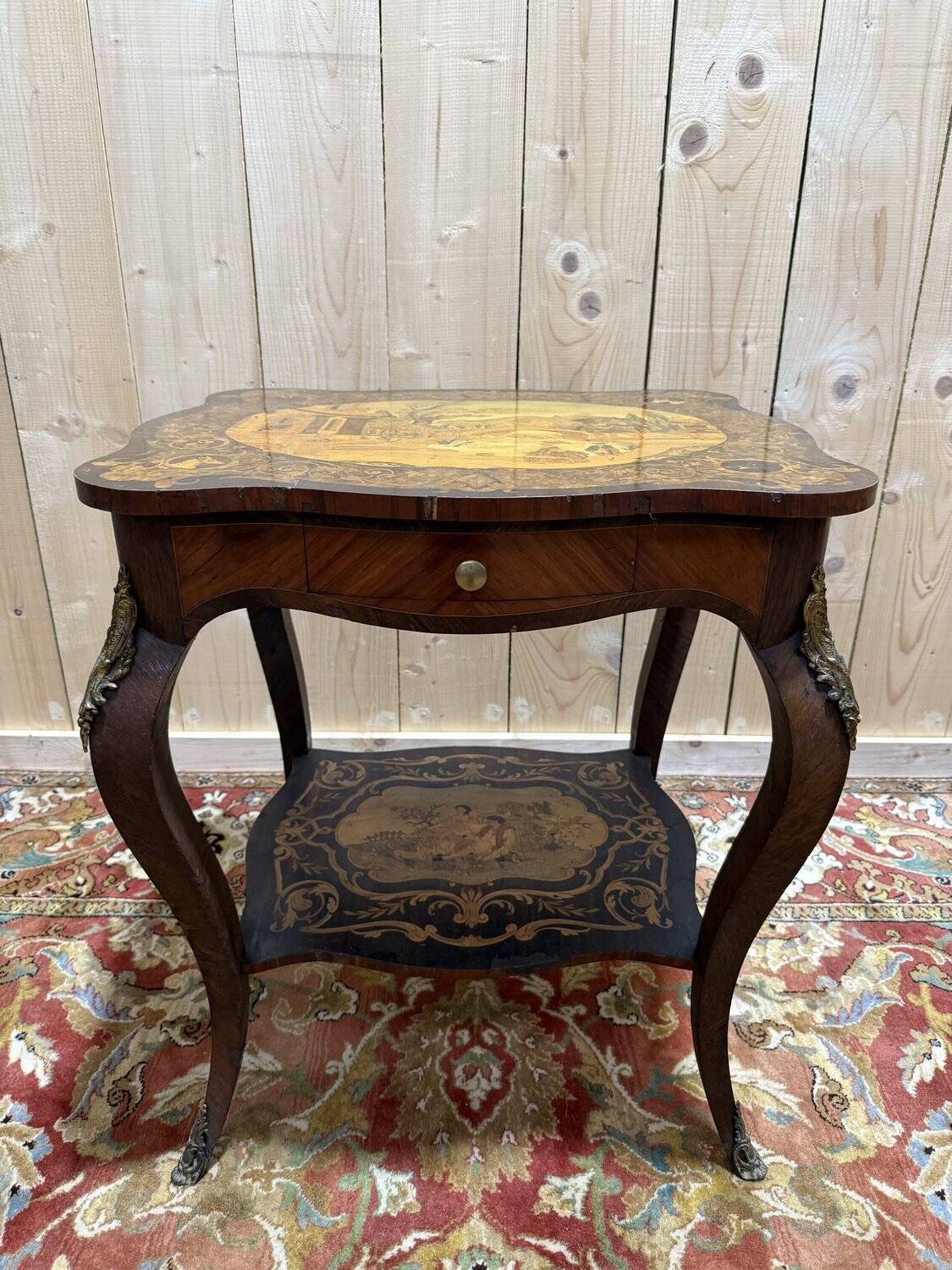 Louis XV style side table in marquetry