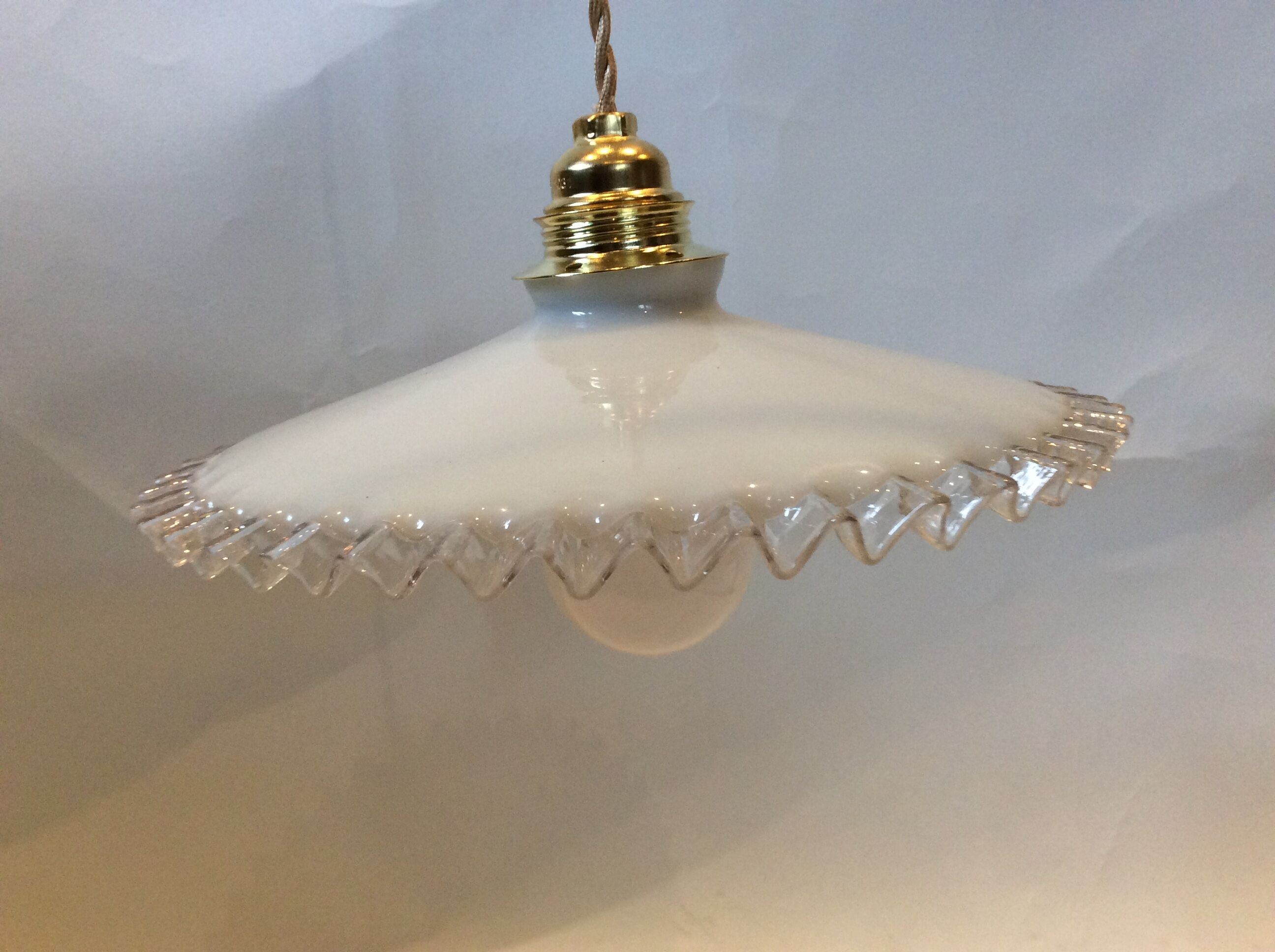 Vintage opaline hanging lamp
