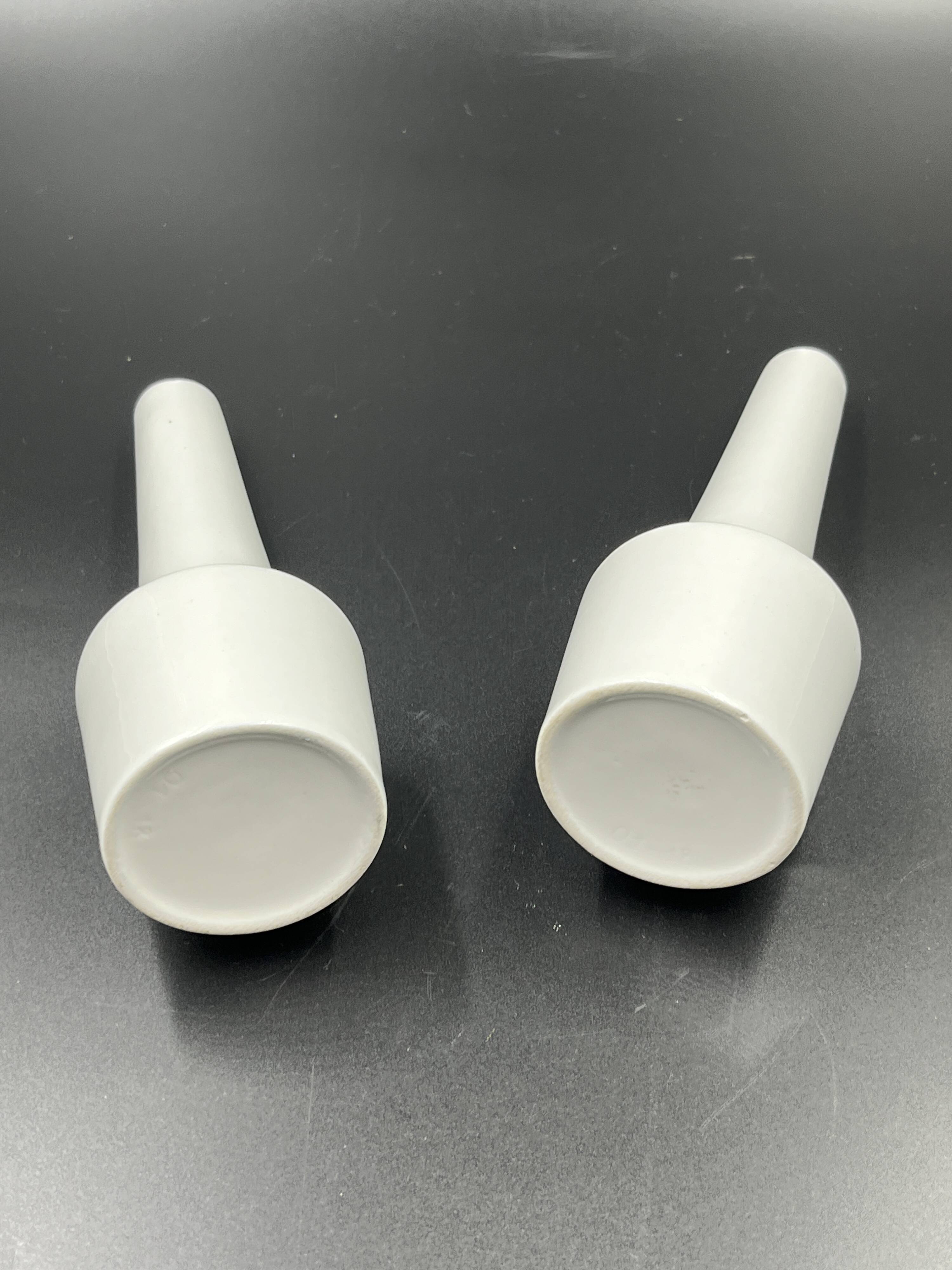 Pair of vintage white ceramic bud vases