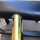 Cannage stool top black wood caviar fabric Red Edition