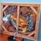 Vintage framed tapestry year 70 "The Golden Bird"