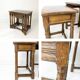 Lot de 3 tables d'appoint Mid Century Vintage en bois massif Landhaus Rustikal Banc de fleurs Tabour