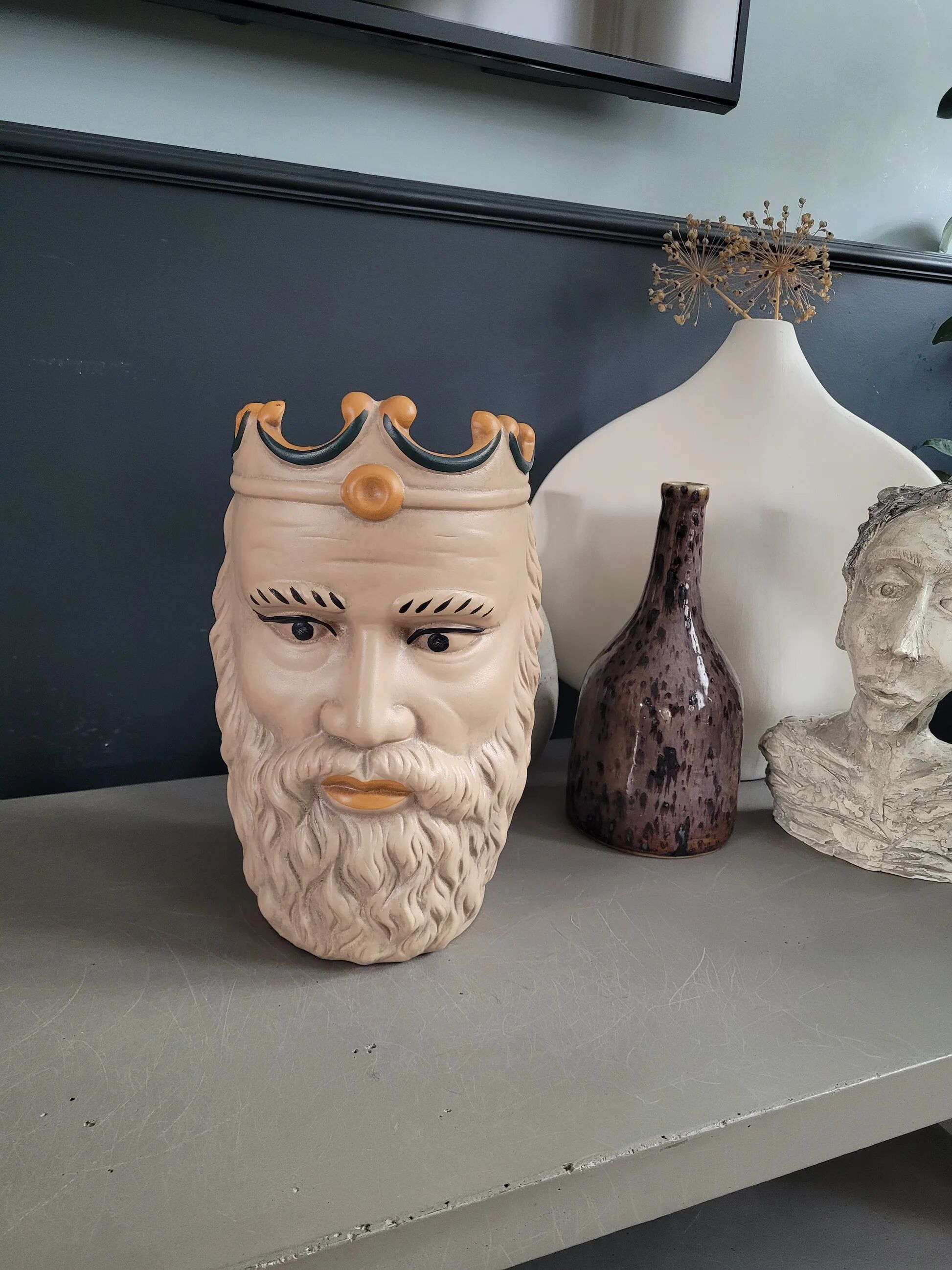 Cache-pot vase head Caltagirone by Marie Olsson Nylander for HKliving