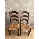 Pair of straw chairs