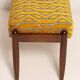 Mid Century GFM pair of stools in yellow jacquard by Casamance, E. Homa, 1960s