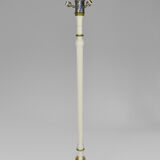 Lampadaire Art Déco en bois peint blanc et doré, 1925