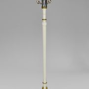 Art Deco floor lamp in white and gilded painted wood, 1925