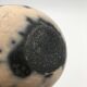 Raku ball vase, beige and black 20th century