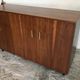 Vintage enfilade 1960-1980's blond walnut veneer handles brass