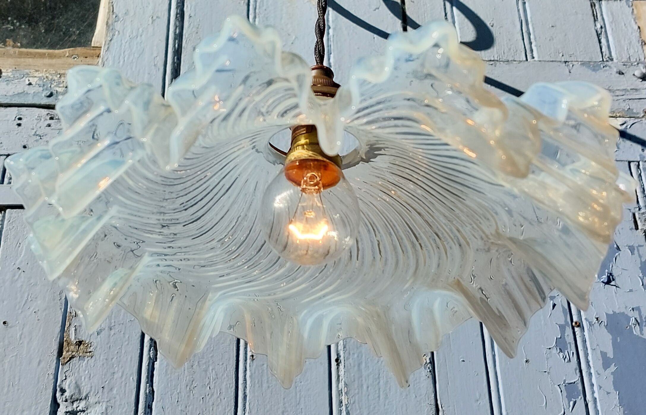 Opalescent glass hanging