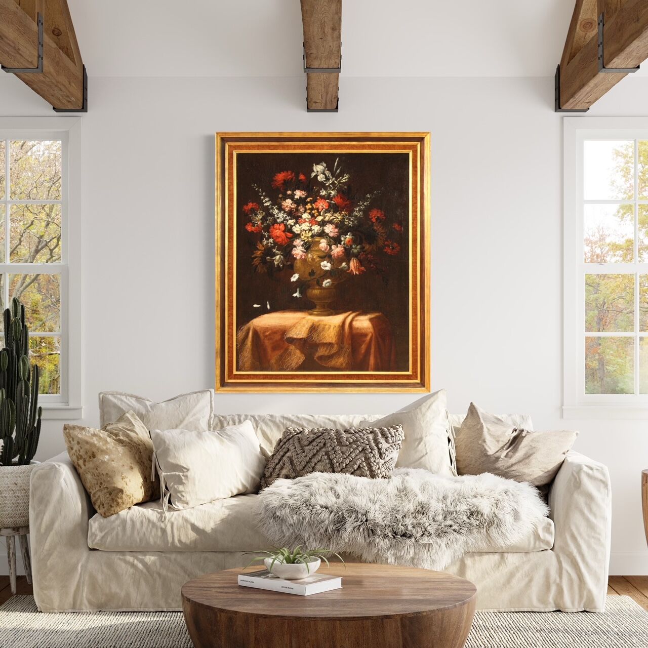 Still life with flower vase from the 18th century