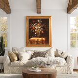 Still life with flower vase from the 18th century