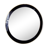 Black and gold 60s round mirror