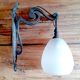 Art Nouveau wall lamp in glass paste and wrought iron by Schneider - Nancy