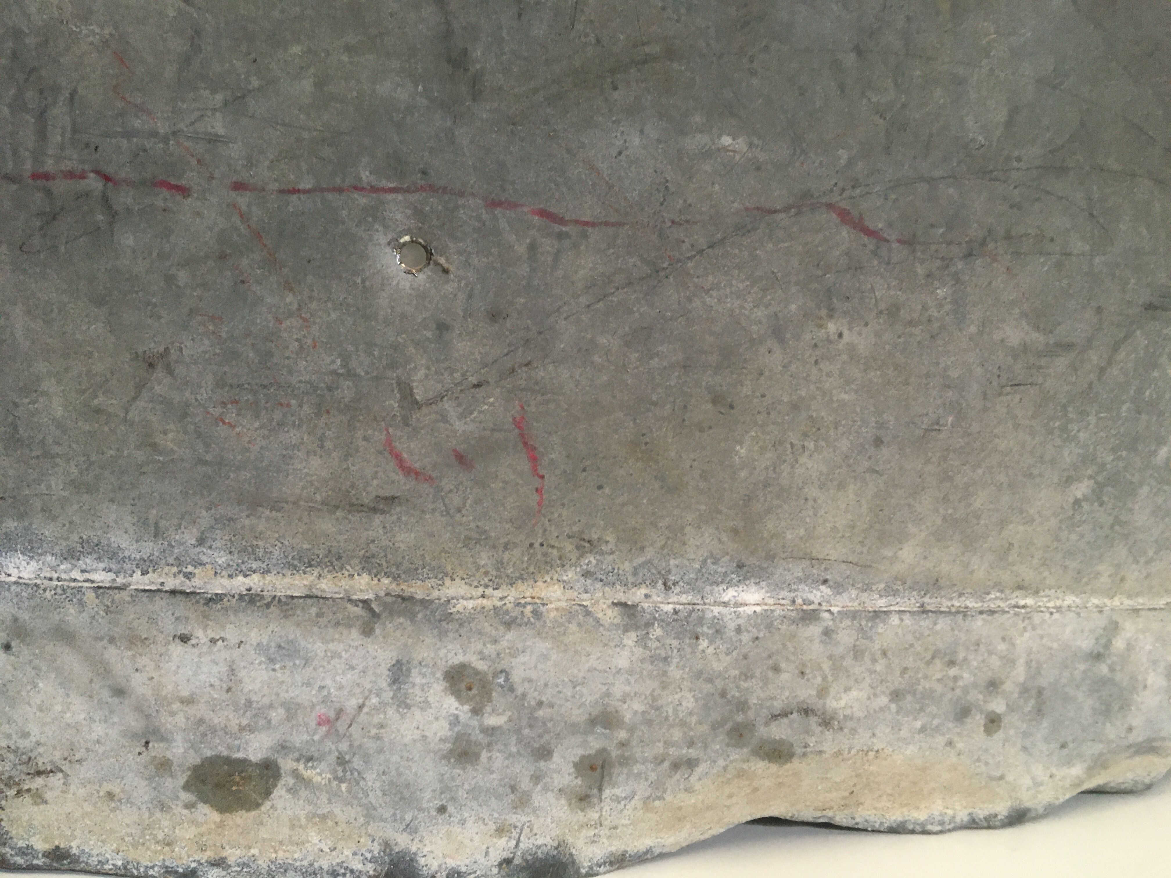 Vintage zinc basin with handle