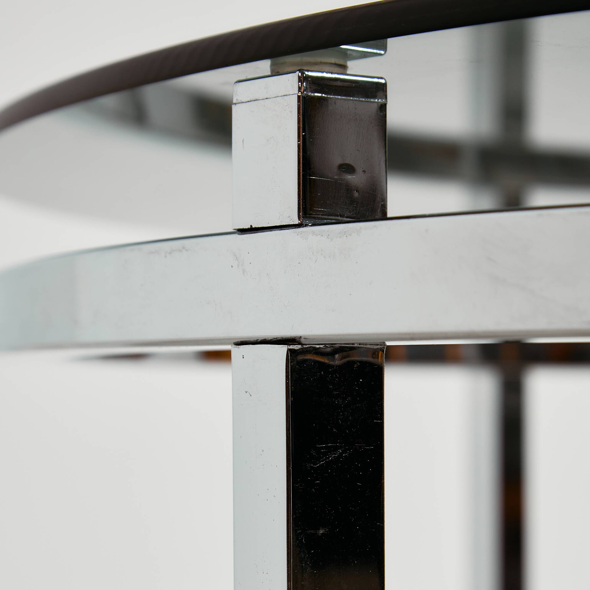 Chrome and glass coffee table