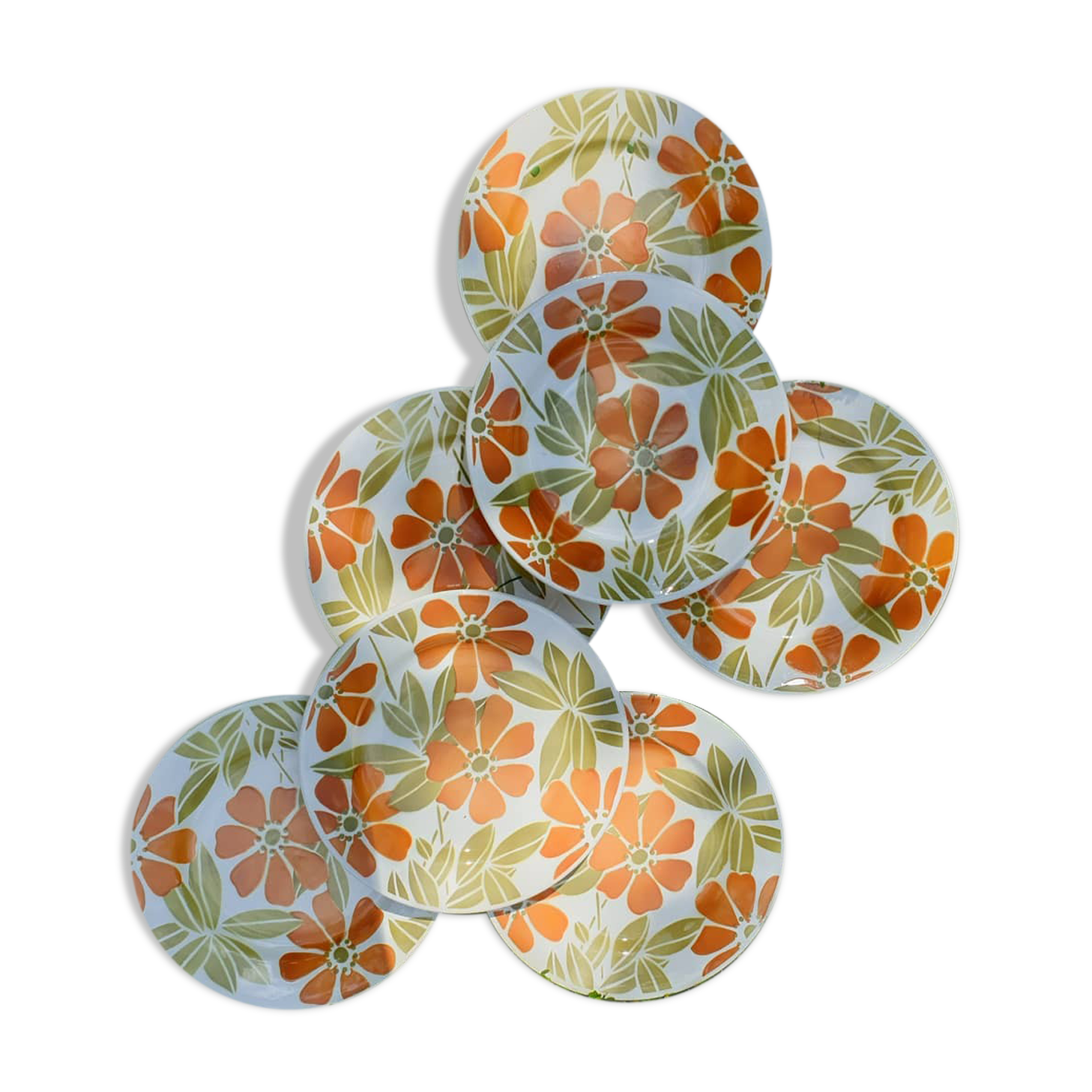 Suite of 7 dessert plates Digoin