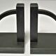 Pair of bookends in black lacquered steel design 60s
