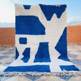 Handmade blue beni mrirt rug