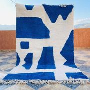 Tapis beni mrirt bleu fait main