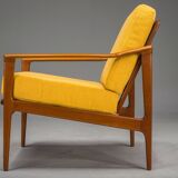 Chaise longue danoise du milieu du siècle en teck attribuée à Ib Kofod-Larsen, années 1960