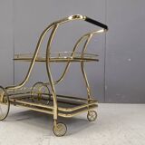 Vintage brass drinks trolley, 1970s