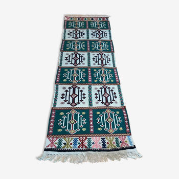 Handmade kilim runner rug with traditional design