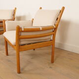 Set of 2 vintage armchairs | Illum Wikkelsø for Silkeborg | Model Genius | Teak