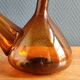 Vintage Amber Glass Wine Carafe - Artisan Decanter in Porron Style