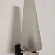Arlus glass and brass wall lamp, France circa 1960