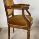 Paire de fauteuils médaillon en bois et velours