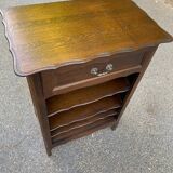 Bibus Louis XV bookcase in solid wood with dark oak finish
