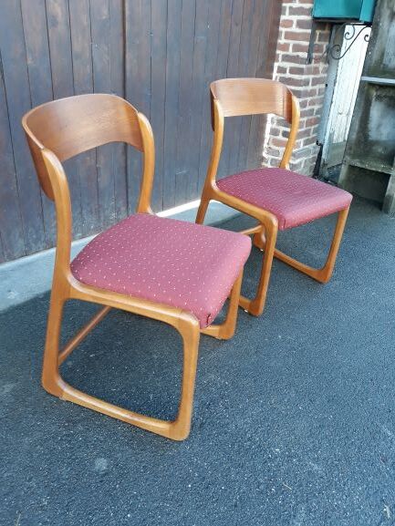 Pair of Baumann sled chairs