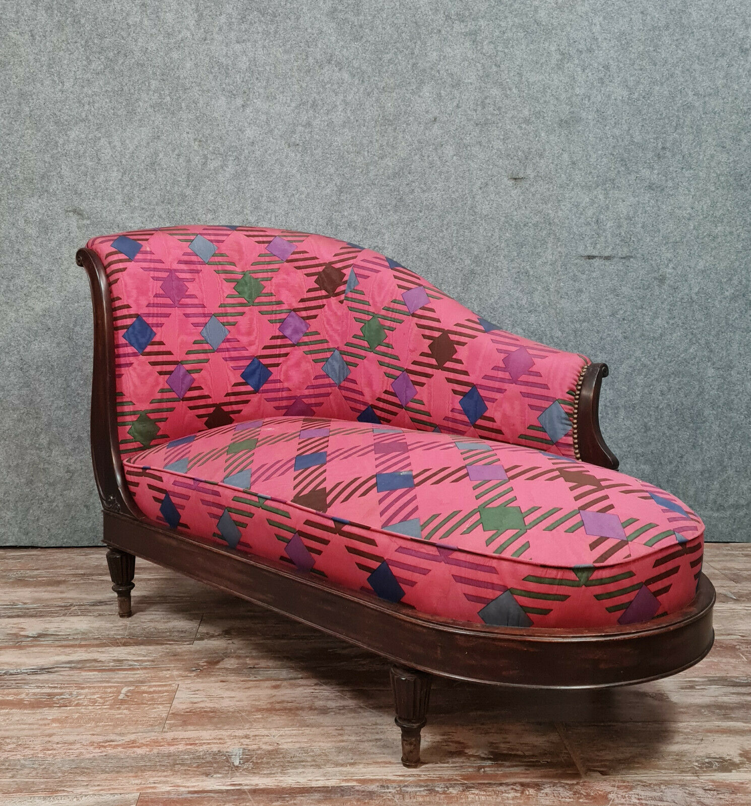 Napoleon iii era recamier bench in mahogany