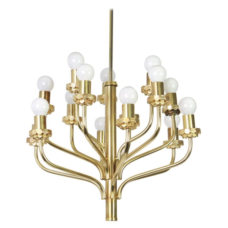 Brass chandelier 1970s