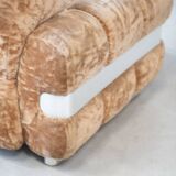 Chenille armchair with brushed aluminum profiles, 1970s