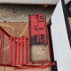 Folding children's desk made of painted wood