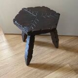 Tripod stool in raw wood art