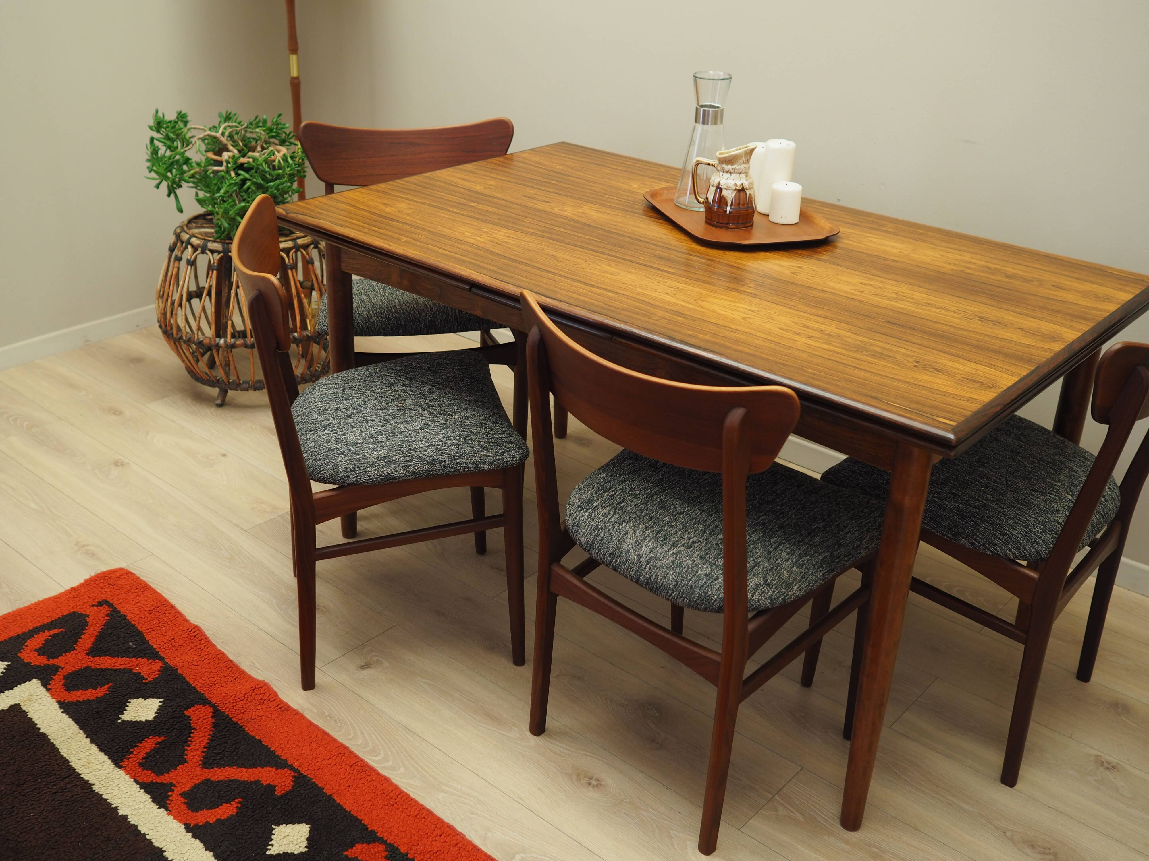 Set of four teak chairs, Danish design, 1970s, production: Denmark