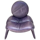 Italian Leather Calipso Armchair by Vittorio Introini for Saporiti, 1970s