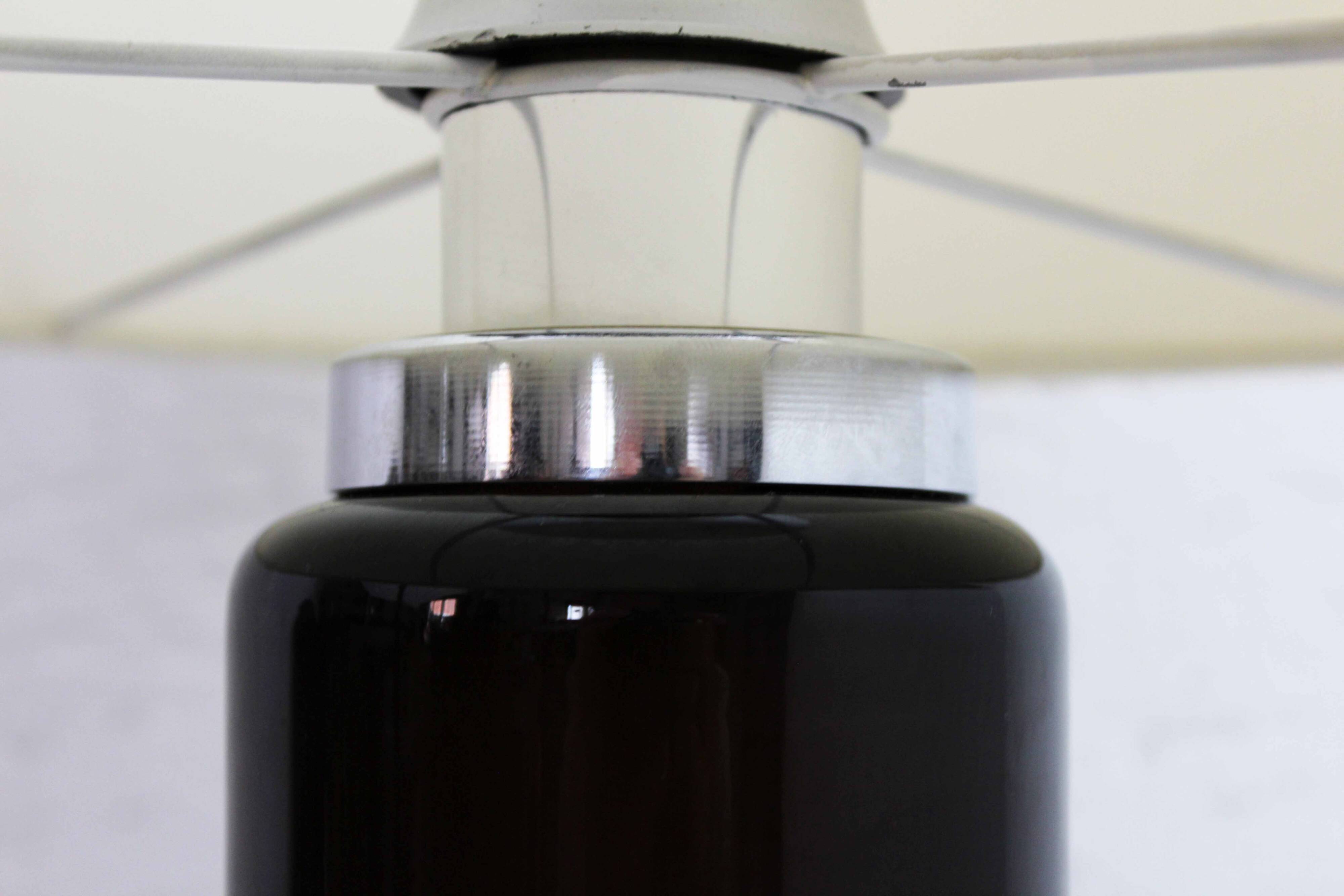 Black glass lamp base 1970