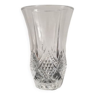 Vase cylindrique à col évasé en cristal moulé Lorraine