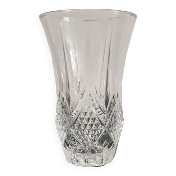 Lorraine cast crystal cylindrical vase with flared neck