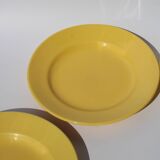 3 assiettes jaunes Sarreguemines