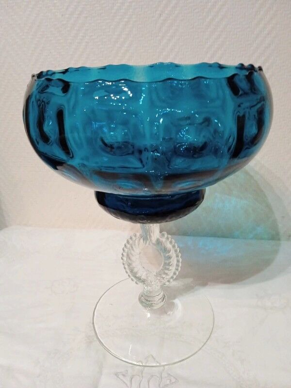 Coupe à fruits Bonbonnière rare cristal et verre